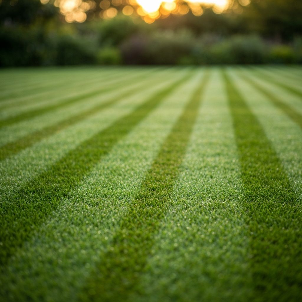 Perfectly cut lawn with neat edges